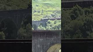 Jacobite steam locomotive crossing viaduct [upl. by Htebasile]