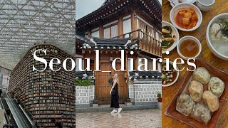 seoul diaries 🇰🇷  first time in seoul cafe hopping korean food starfield library hanok village [upl. by Schenck]