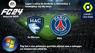 EA Sports FC 24  2425 Mod Le Havre vs PSG Rodada 134 da Ligue 1 de 202425 Waldstadion Gameplay [upl. by Hengel123]