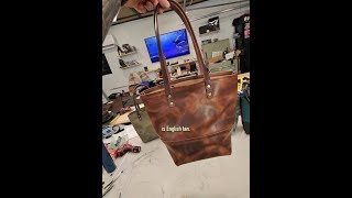 Finishing 6 Double Panel Leather Tote Bags  POV [upl. by Letti]