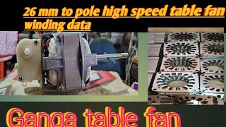 26mm2 pole high speed table fan 5wire connection winding data Manikantha ElectricalYouTube Videos [upl. by Nyloc]