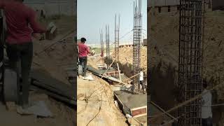 COLUMN FOOTING CASTING  FOOTING SIZE 20002400 viralvideo shorts short civil civilworkreel [upl. by Nahgeam]