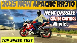 2025 New Tvs Apache Rr310 Ride Review  Apache Rr 310 1to 5 Gear Top Speed  How To Use Cruise Contr [upl. by Halas]