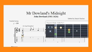 Mr Dowlands Midnight  John Dowland  Guitar TAB [upl. by Geoffrey830]