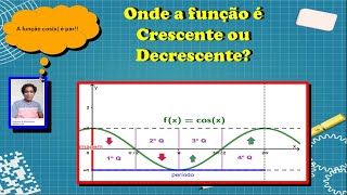 Função cosseno  Em quais quadrantes é crescente ou decrescente Aula 2º ano 16122020 [upl. by Pradeep57]