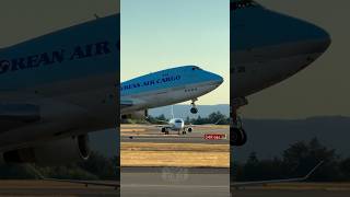 Korean Air Cargo 747400F Takeoff From SeattleTacoma International Airport aviation shorts [upl. by Oiramat431]