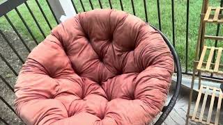 International Caravan Furniture Piece Rattan 42 Inch Papasan Chair with Micro Suede Cushion Review [upl. by Lynnworth]