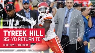 Tyreek Hills Explosive 95Yard Punt Return TD  Chiefs vs Chargers  NFL Wk 17 Highlights [upl. by Ayhtak402]