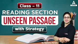 Unseen Passage Class 11 English With Strategy  Reading Section  Rubaika Maam [upl. by Gray]