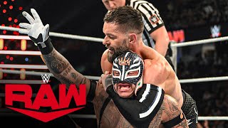 Finn Bálor gets disqualified injuring Rey Mysterio Raw highlights Sept 9 2024 [upl. by Nujra]