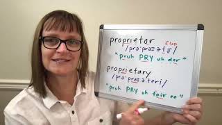 How to Pronounce Proprietor and Proprietary [upl. by Radu]