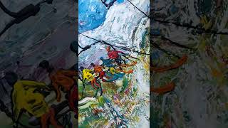 skiing snowboarding art painting verbier zermatt aspentignes valthorens vail chamonix [upl. by Ahtibbat502]