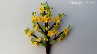 Crochet apricot blossom I Crochet flower tutorial step by step [upl. by Ah]