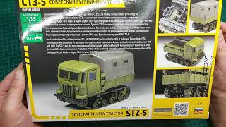 STZ5 Soviet Artillery Tractor  Zvezda 3663 135  OpenBox [upl. by Winwaloe]