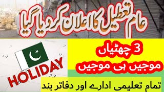 Public Holiday in Pakistanپاکستان میں عام چھٹی [upl. by Sanfred]