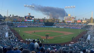 Massive fire at old courthouse building near Dodger Stadium sends up thick plumes of black smoke [upl. by Raclima]