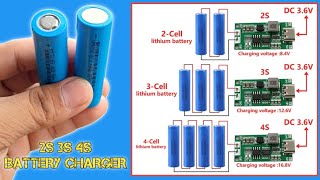 2S 3S 4S battery charger module for rechargeable lithiumion 18650 battery [upl. by Nnaid20]