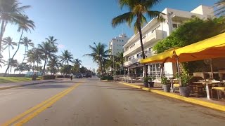 Drive along Ocean Drive South Beach Miami on a beautiful day [upl. by Rockey30]