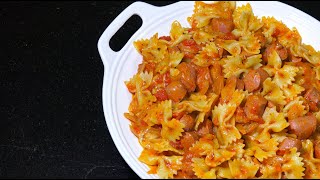 Hot Dog Pasta  Budget Recipes  Sausage Pasta  Chicken Franks Pasta  Youtube [upl. by Armillas653]