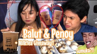 BALUT PENOY MUKBANG  SUMUKA SI GEPOY  MILKTEA GIVEAWAY  Izza Tagalicud [upl. by Henni174]