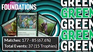 68 WR Forcing Mono Green  Foundations Draft  MTG Arena [upl. by Atrim]