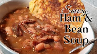 How to Make Delicious Ham amp Bean Soup Savory Ham amp Beans Leftover Holiday Ham ComfortFood [upl. by Anilorac957]