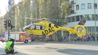 Christoph 15 in München LandungStart auf Münchner Goetheplatz  Absperrung durch BFPolizei [upl. by Ynnij216]