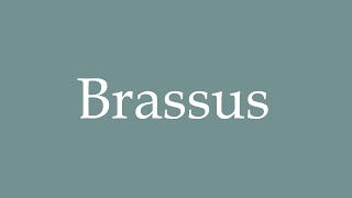 How to Pronounce Brassus Correctly in French [upl. by Kirre72]