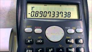 Casio fx350MS Simple Linear Regression  R to T [upl. by Constantia]