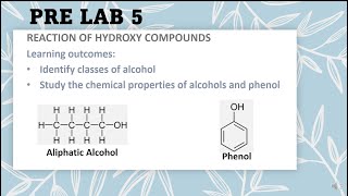 PRE LAB EXP 5 SK025 REACTION OF HYDROXY COMPOUNDS [upl. by Atsirtal]