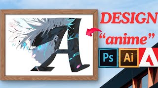 Design quotAquot in 3 Min  Adobe Photoshop  3D  Tutorial  Create Anime  Manipulation Image  CharquotAquot [upl. by Goddart]