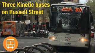 Three Kinetic buses on Russell Street [upl. by O'Doneven]