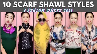 The 10 best scarf style for girls  Dupatta Scarf Tutorial fashion shawl [upl. by Sieracki244]