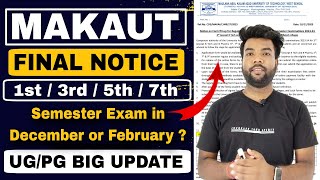 🤩Finally MAKAUT New Notice on 1st3rd5th7th Semester Exam Form  Exam Date amp Timetable Published [upl. by Tenenbaum]