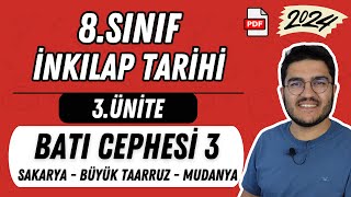 8Sınıf İnkılap Tarihi 3Ünite Sakarya Büyük Taarruz Mudanya Ateşkes Antlaşması [upl. by Epp619]