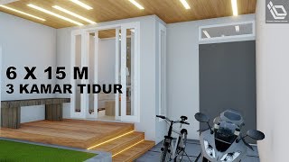 Rumah dekat danau 3 kamar tidur  ruang kerja dilahan 6 x 15 m [upl. by Oab]