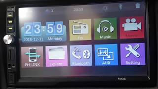 How to change 24 or 12 hour clock in Double din 7012B Head Unit [upl. by Mcquoid]