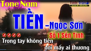 Tiền  Ngọc Sơn  Karaoke Nhạc Sống Tone Nam  Tình Trần Organ [upl. by Namlaz]