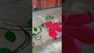 quotHandPainted Floral Design on Dupatta  Fabric Painting by Mirzas Artquot [upl. by Malia]