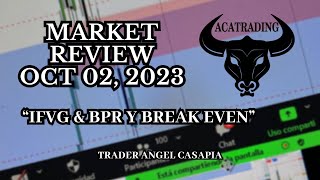 Octubre 02 2023  Break Even \ NQ Market Review IFVG amp BPR  ACATRADING [upl. by Butler]