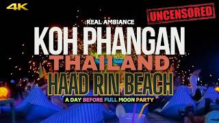 4K Walking Tour Koh Phangan haadrin Beach Before Full Moon Party thailand kohphangan fullmoon [upl. by Guy]