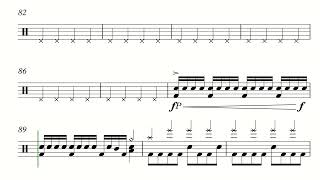 Hometown  Cleopatrick Drum SheetScorePartitura Drum Transcription [upl. by Aisat]