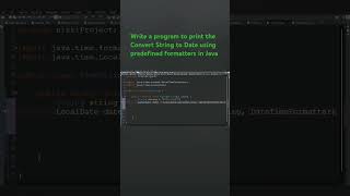 Write a program to print the Convert String to Date using predefined formatters in Java java viral [upl. by Yentyrb]