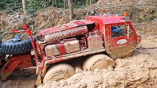 Heavy Trucks Stuck in Dangerous Extreme Mud Intruder Oshkosh Star Zil Kamaz Kosmovac Offroad [upl. by Sherm]