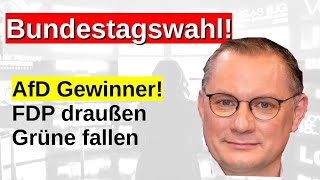 Bundestagswahl Neuwahlen Sonntagsfrage Prognose Hochrechnung AfD stärkste Gewinner FDP draußen [upl. by Nerehs252]