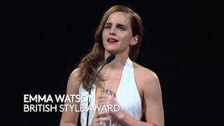 Emma Watson  British Style Award Winner  British Fashion Awards 2014 [upl. by Serica]