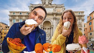 Top 6 Best Street Foods in Rome Italy local food tour with eats under €5 [upl. by Yrroc978]