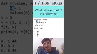 Quick Python MCQ Tutorial  Learn Python in a Minute infytqmcq infytq shorts python programming [upl. by Fleeman]