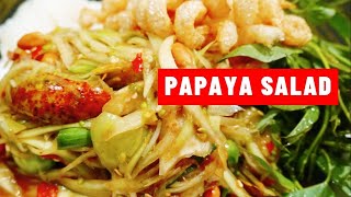 Green Papaya Salad Lao Food Festival Vientiane Laos ส้มตำลาว เทศกาลอาหารลาว เวียงจันทน์ ลาว [upl. by Kinzer]