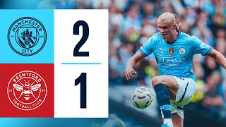 Highlights Man City 21 Brentford  Haaland stings the Bees with decisive winning double [upl. by Ulrike]